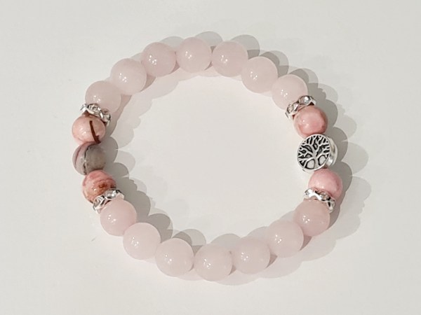 Bracelet quartz rose rhodochrosite